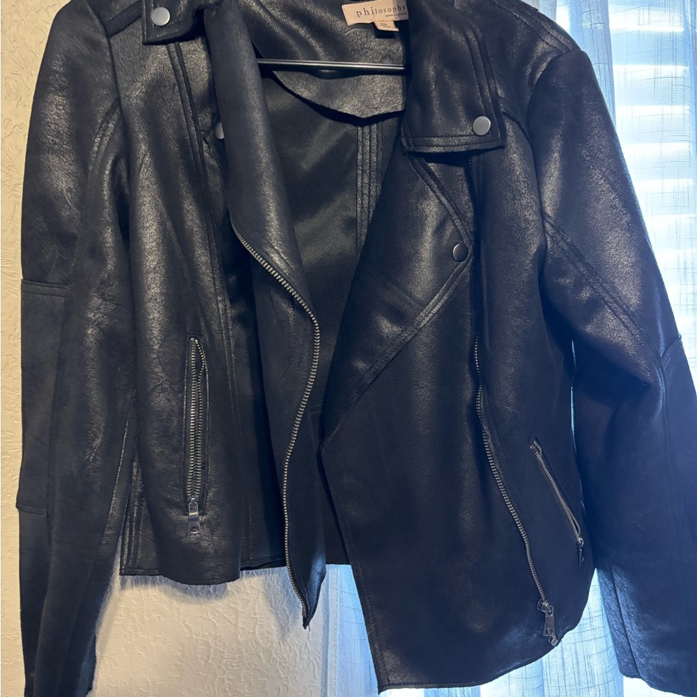 Philosophy Midnight Black Leather Jacket